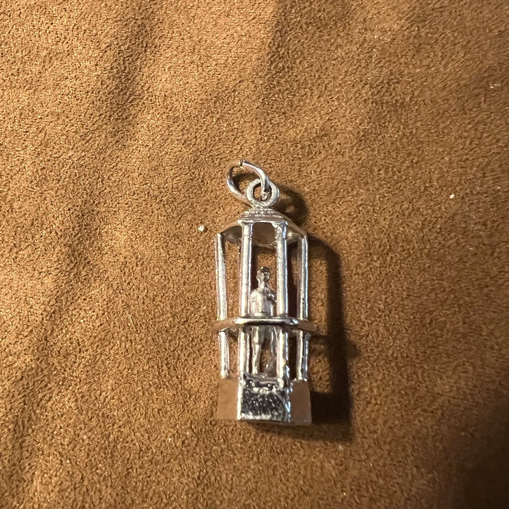 Silver Tone Bermuda traffic cop Charm Pendant - Silver